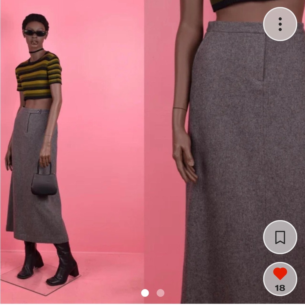 Vintage thick wool pencil skirt